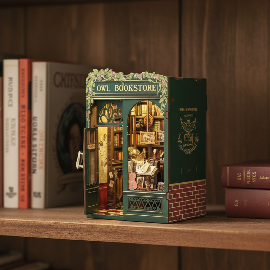 Book Nook "Livraria da Coruja" DIY (Faça Você Mesmo)
