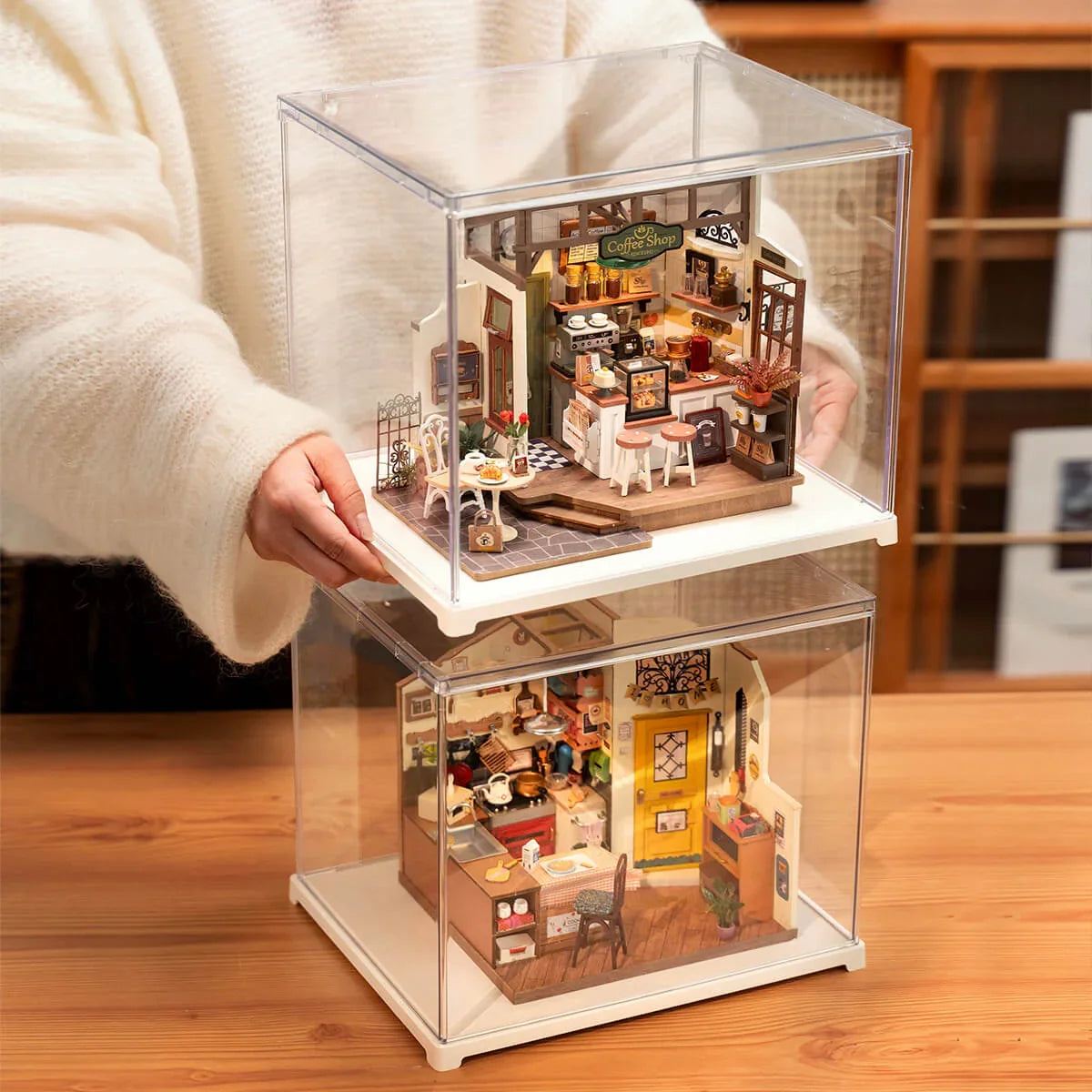 Vitrine Expositora Empilhável para Casas Miniatura