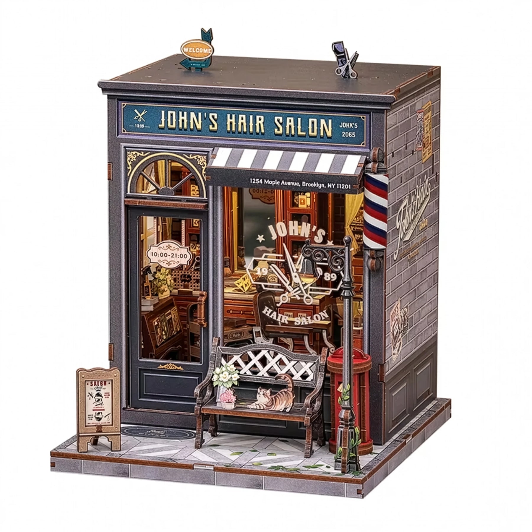 Casa Miniatura "A Barbearia do John" DIY (Faça Você Mesmo)