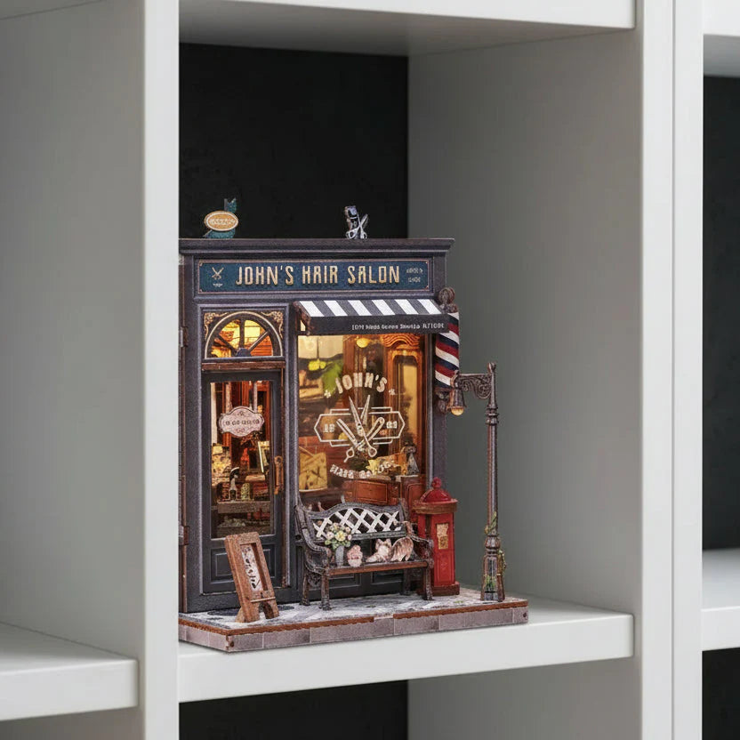 Casa Miniatura "A Barbearia do John" DIY (Faça Você Mesmo)