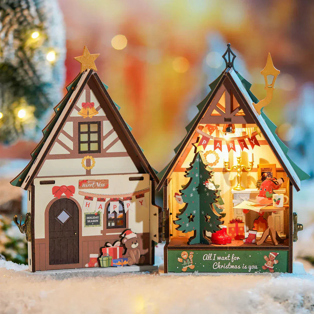 Casa Miniatura "Aconchego de Natal" DIY (Faça Você Mesmo)