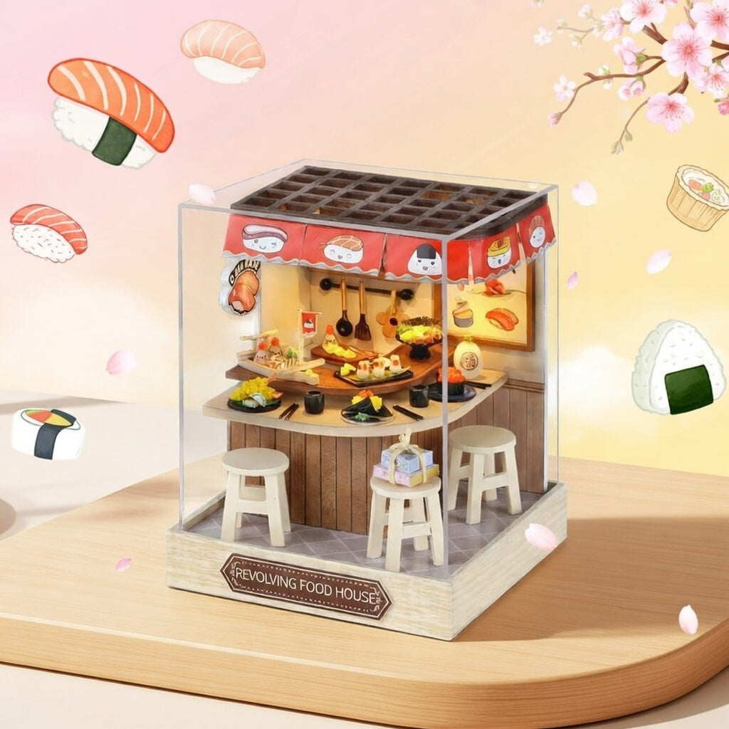 Casa Miniatura "Balcão de Comida Japonesa" DIY (Faça Você Mesmo)