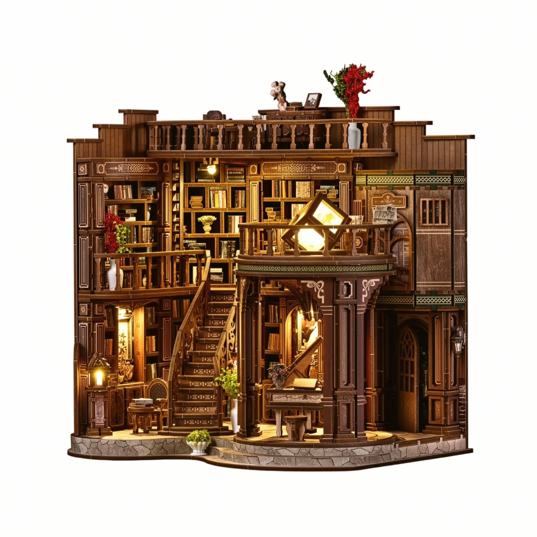 Casa Miniatura "Biblioteca Encantada" DIY (Faça Você Mesmo)