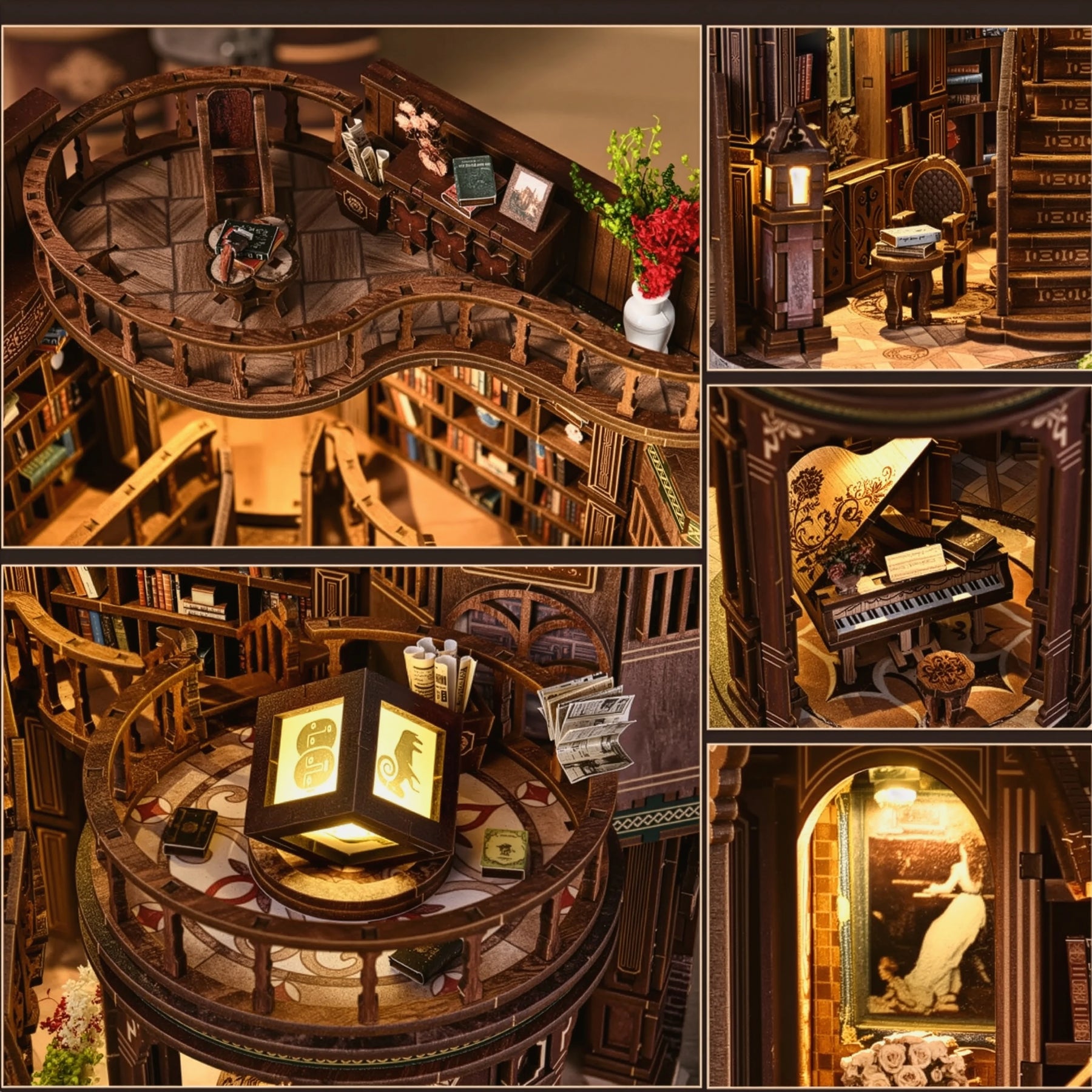 Casa Miniatura "Biblioteca Encantada" DIY (Faça Você Mesmo)