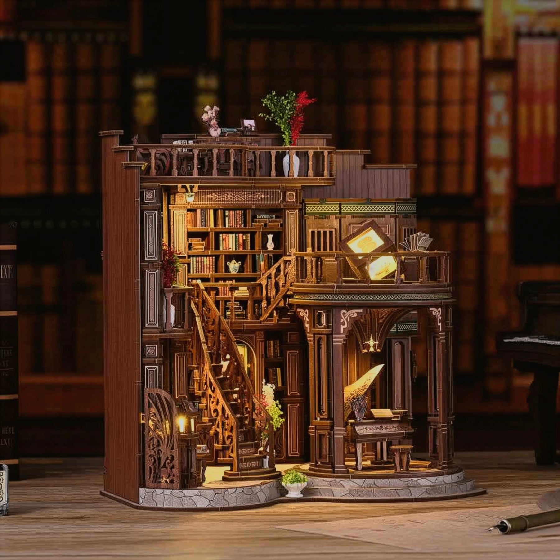 Casa Miniatura "Biblioteca Encantada" DIY (Faça Você Mesmo)