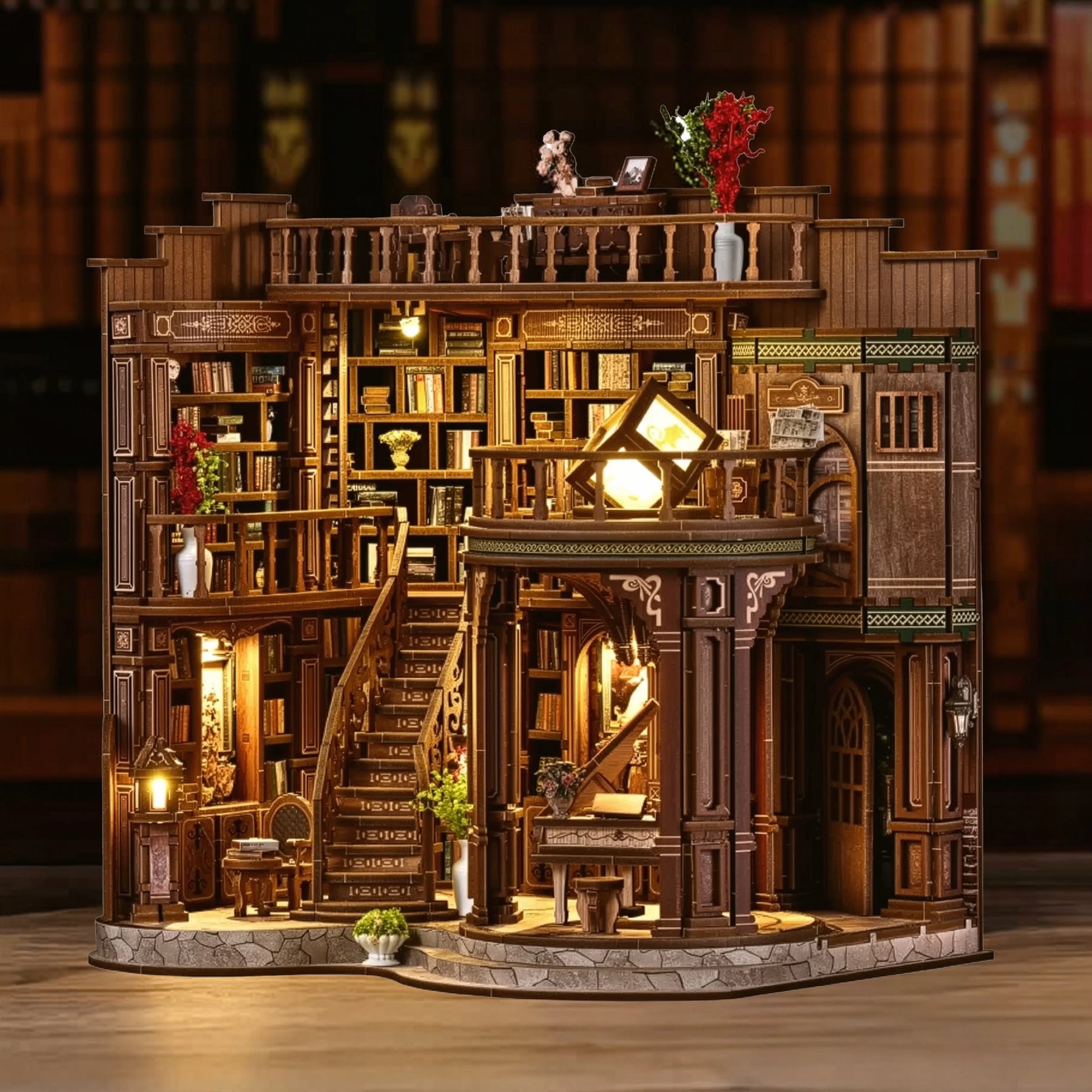 Casa Miniatura "Biblioteca Encantada" DIY (Faça Você Mesmo)