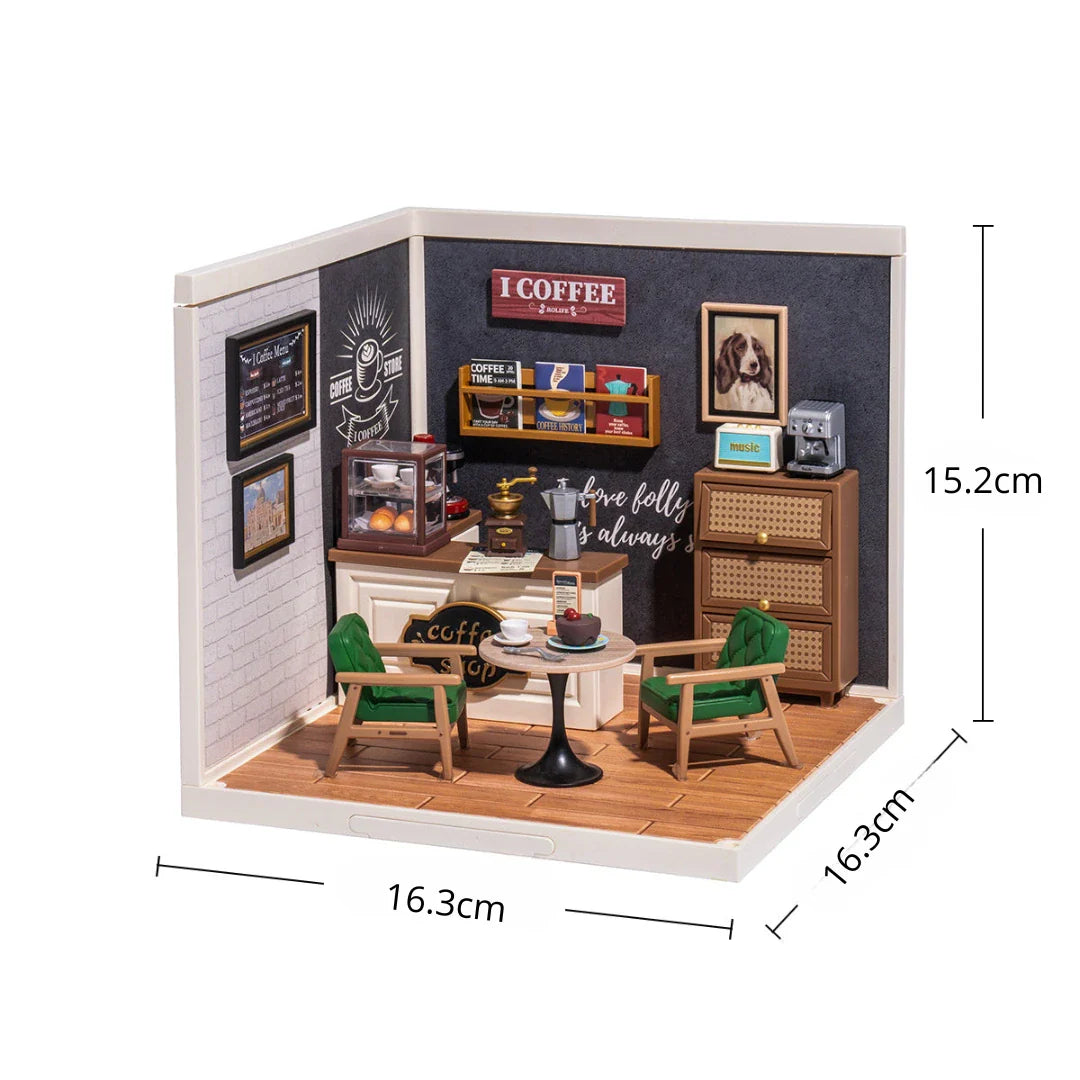 Casa Miniatura "Cafeteria Criativa" DIY (Faça Você Mesmo)