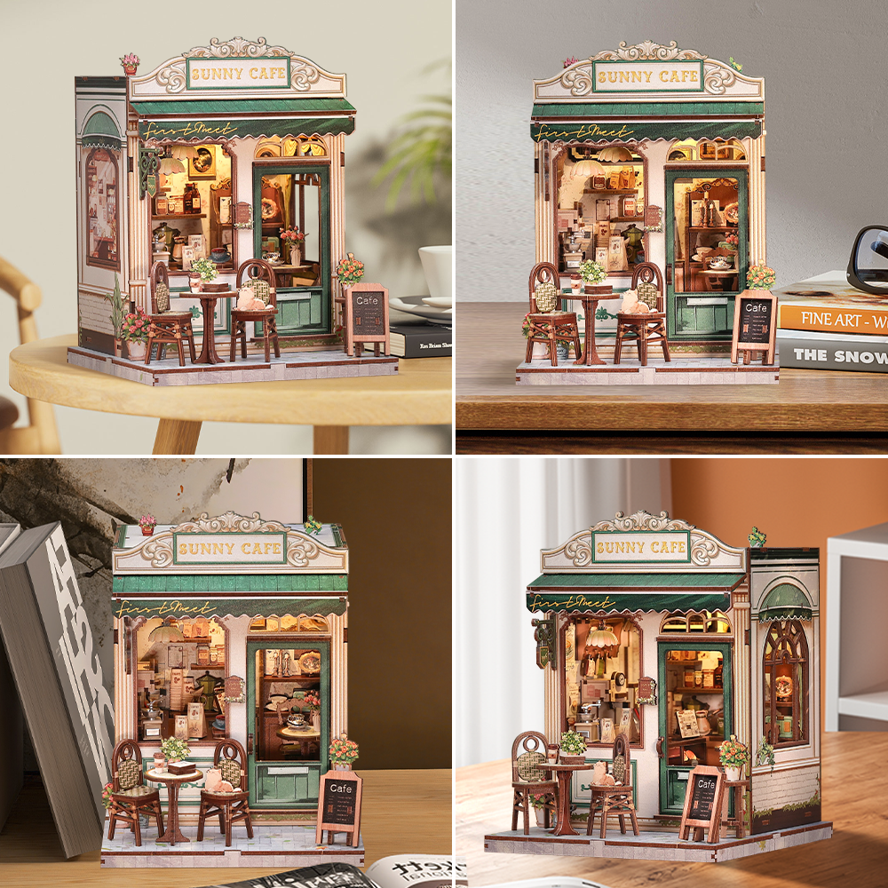 Casa Miniatura "Cafeteria Iluminada" DIY (Faça Você Mesmo)