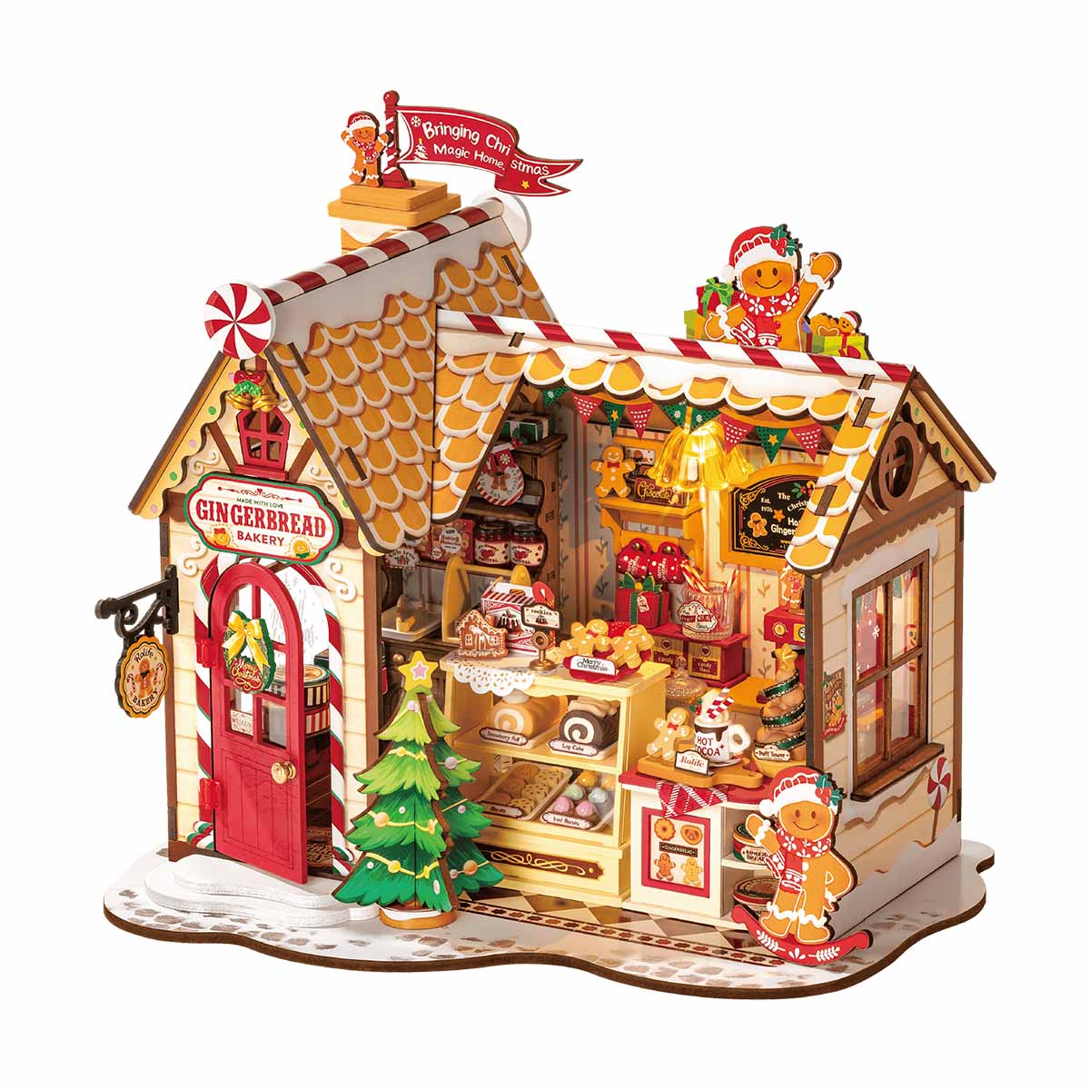 Casa Miniatura "Casa de Biscoitos de Natal" DIY (Faça Você Mesmo)