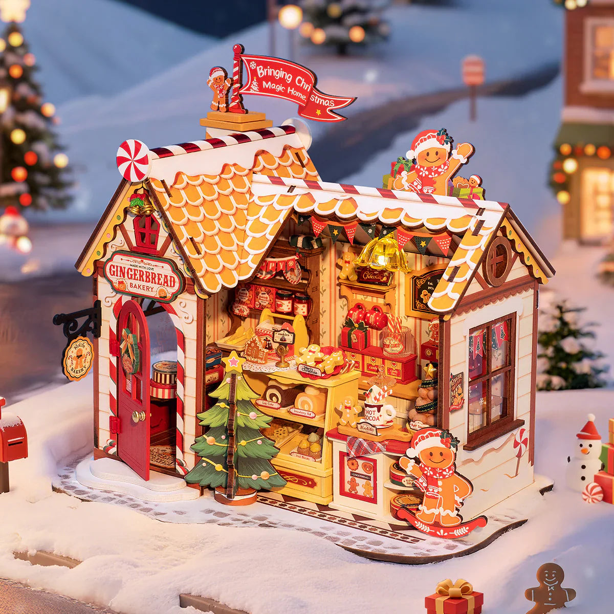 Casa Miniatura "Casa de Biscoitos de Natal" DIY (Faça Você Mesmo)