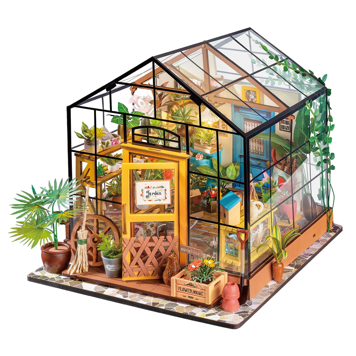 Casa Miniatura "Casa de Flores Encantadora" DIY (Faça Você Mesmo)