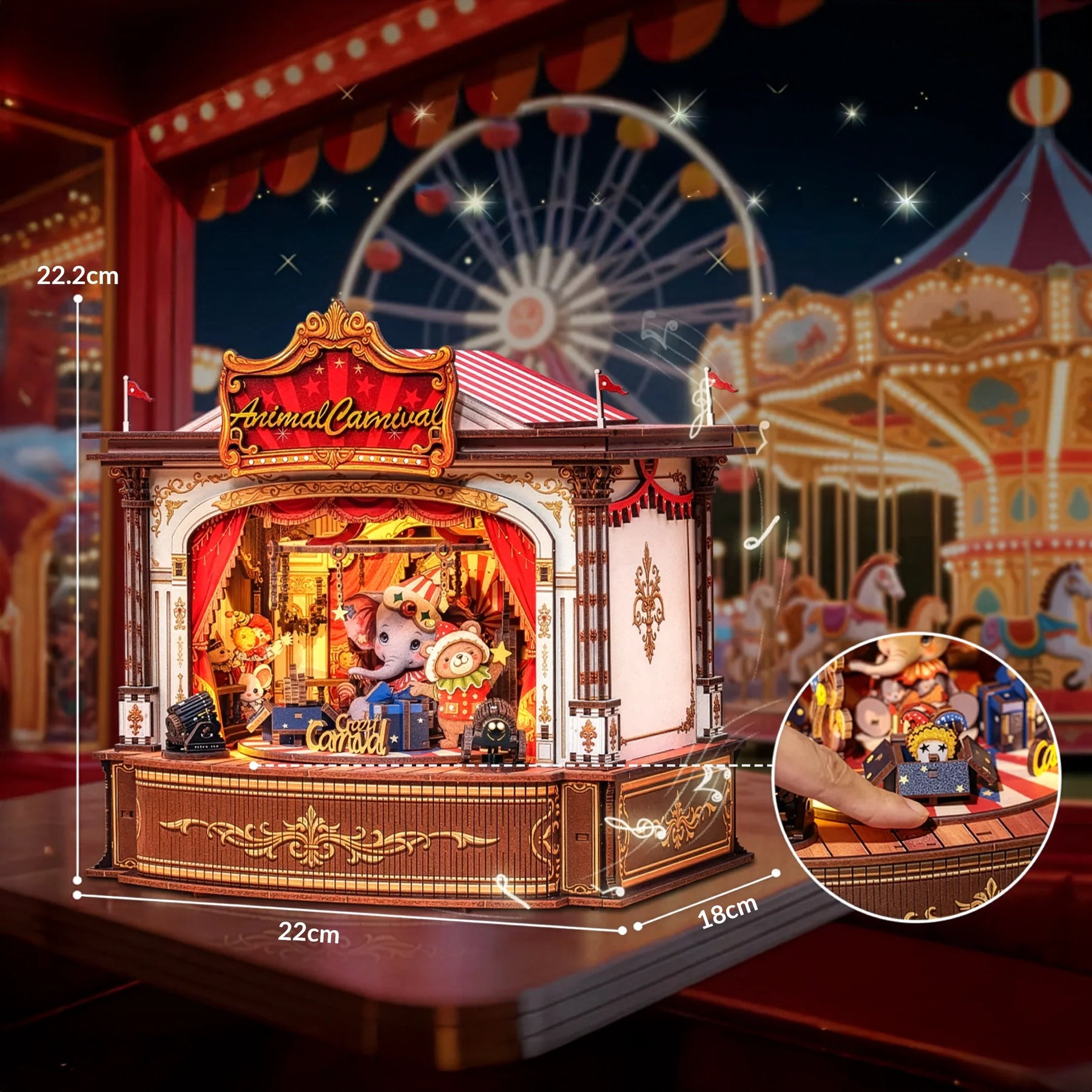 Casa Miniatura "Circo dos Animais Musicais" DIY (Faça Você Mesmo)