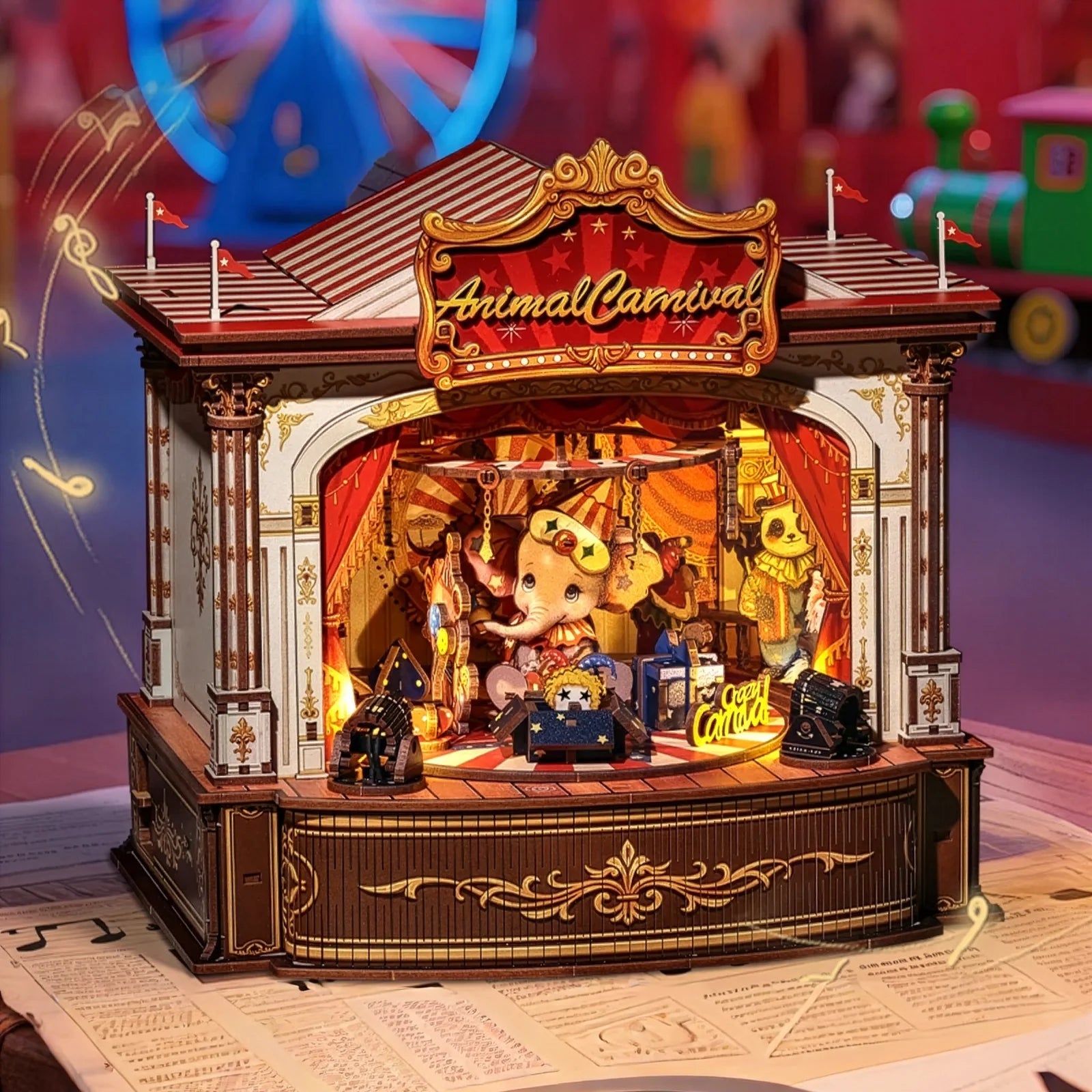 Casa Miniatura "Circo dos Animais Musicais" DIY (Faça Você Mesmo)