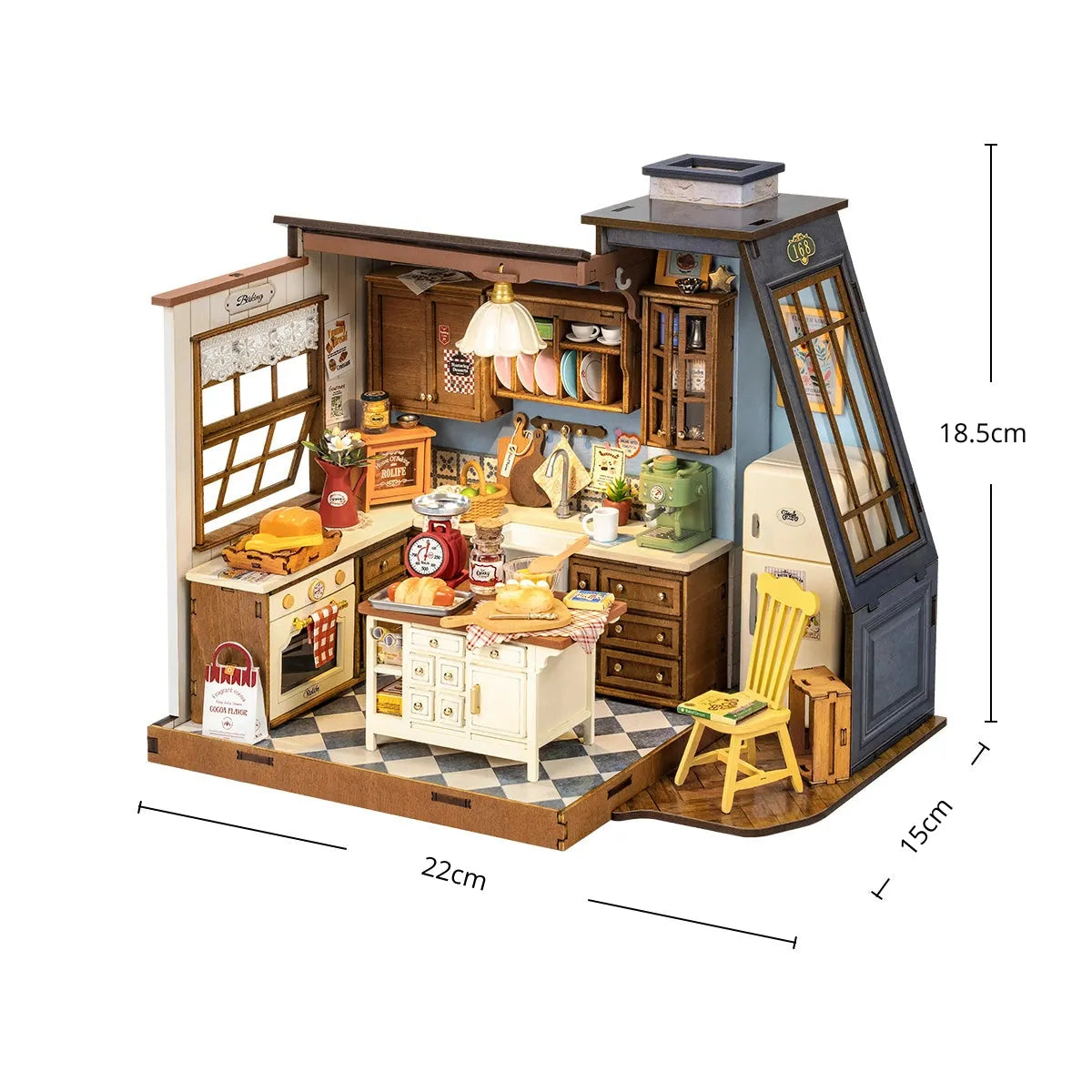Casa Miniatura "Cozinha Retrô" DIY (Faça Você Mesmo)