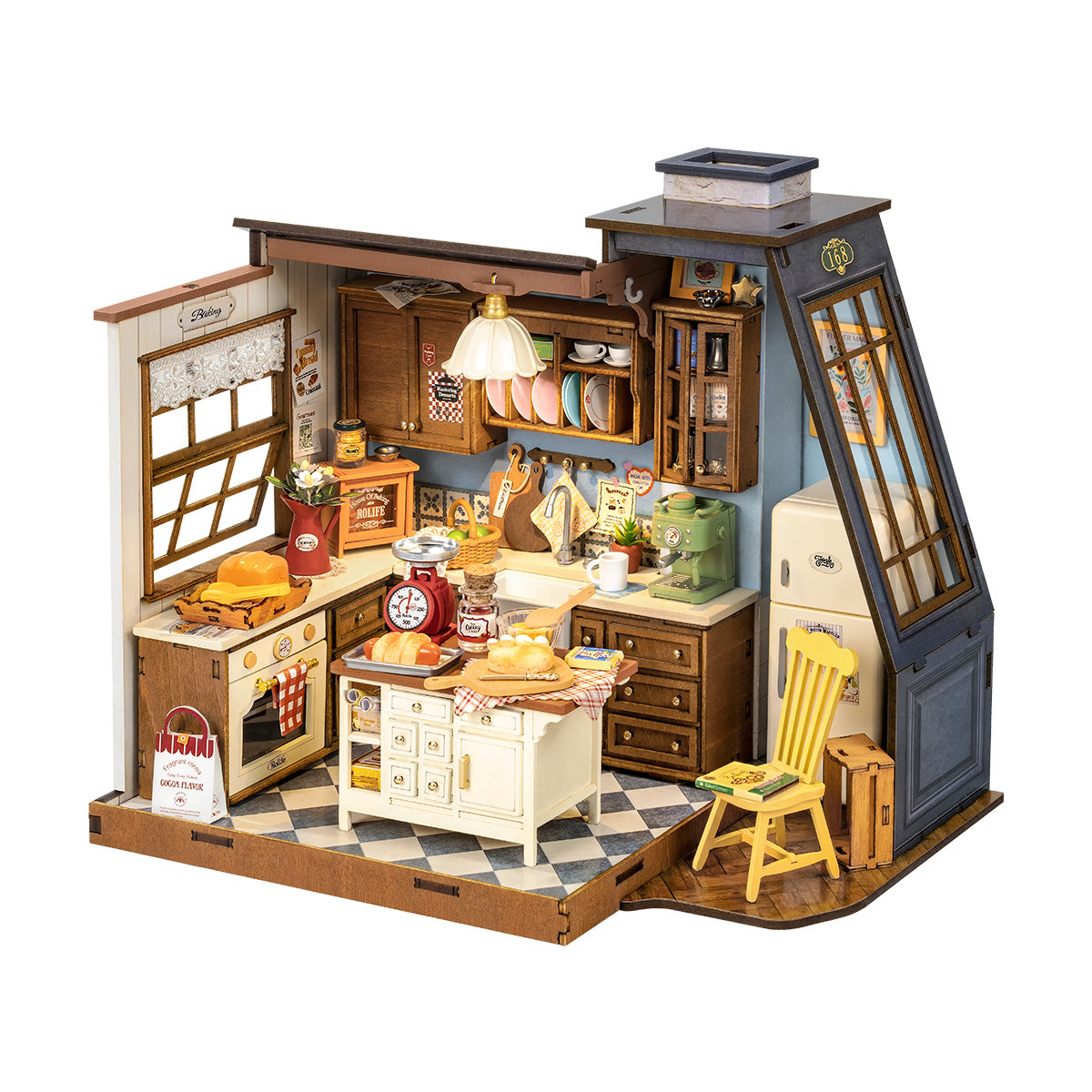 Casa Miniatura "Cozinha Retrô" DIY (Faça Você Mesmo)