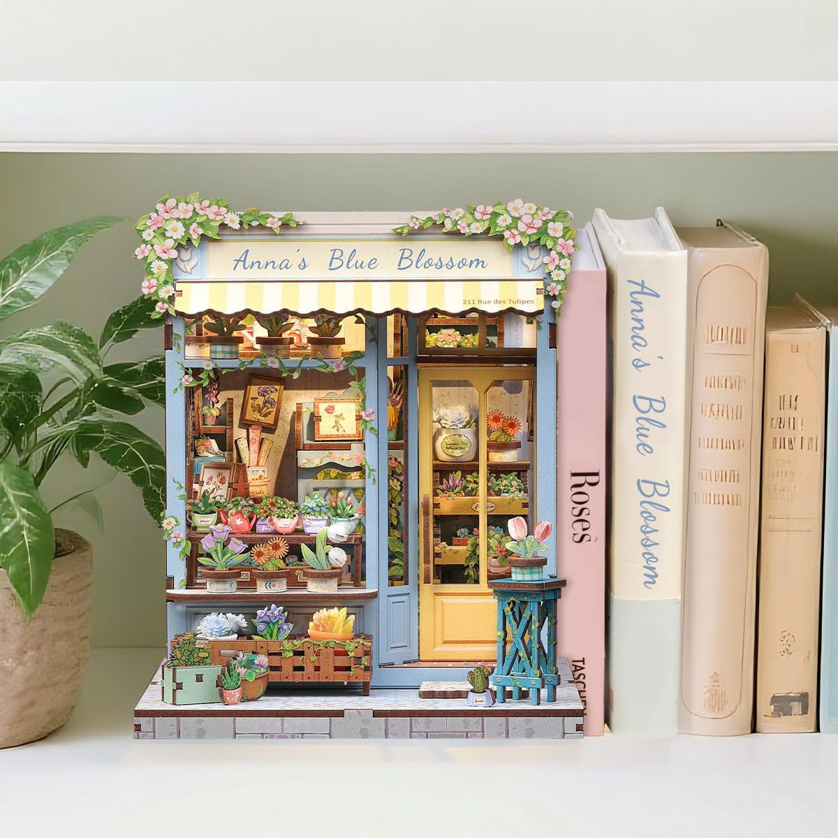 Casa Miniatura "Floricultura Azul de Anna" DIY (Faça Você Mesmo)