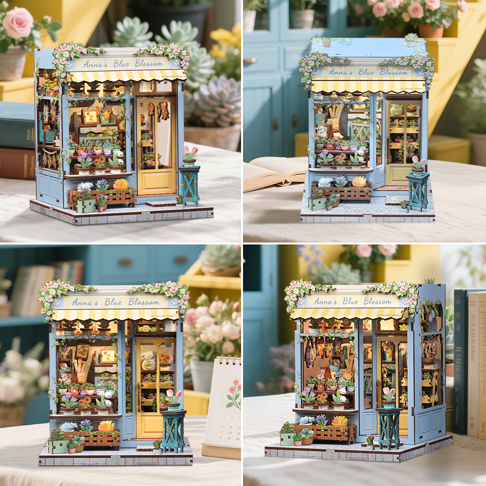Casa Miniatura "Floricultura Azul de Anna" DIY (Faça Você Mesmo)