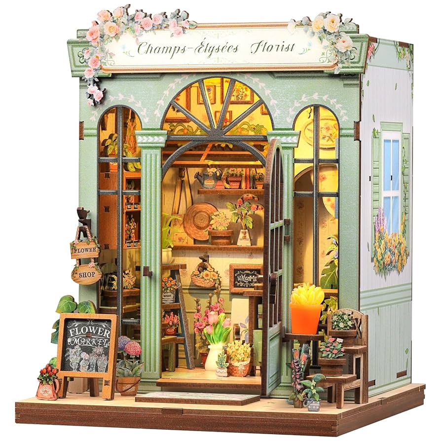 Casa Miniatura "Floricultura Champs-Élysées" DIY (Faça Você Mesmo)