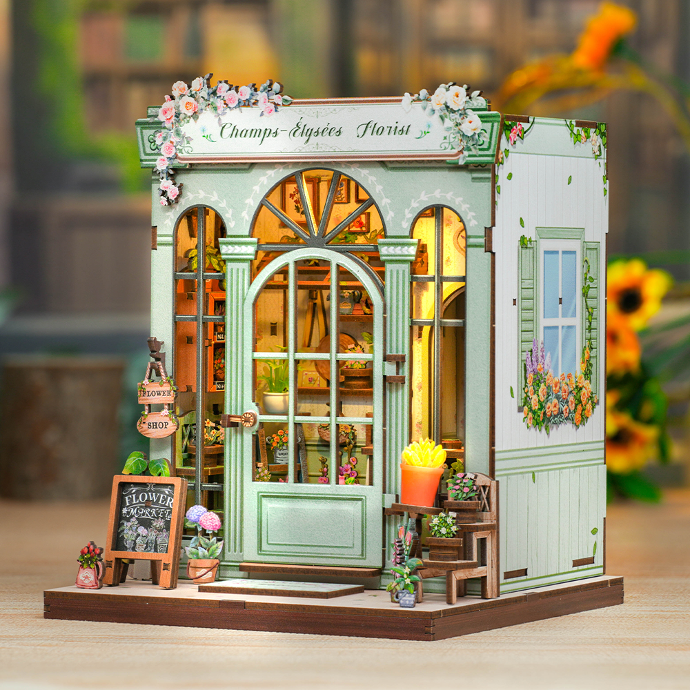 Casa Miniatura "Floricultura Champs-Élysées" DIY (Faça Você Mesmo)