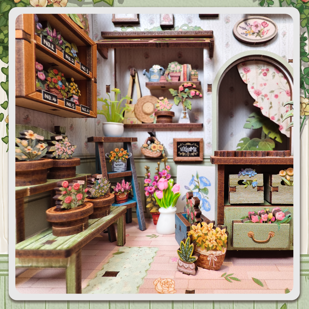 Casa Miniatura "Floricultura Champs-Élysées" DIY (Faça Você Mesmo)