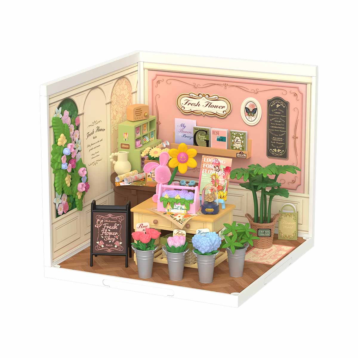 Casa Miniatura "Floricultura Encantadora" DIY (Faça Você Mesmo)