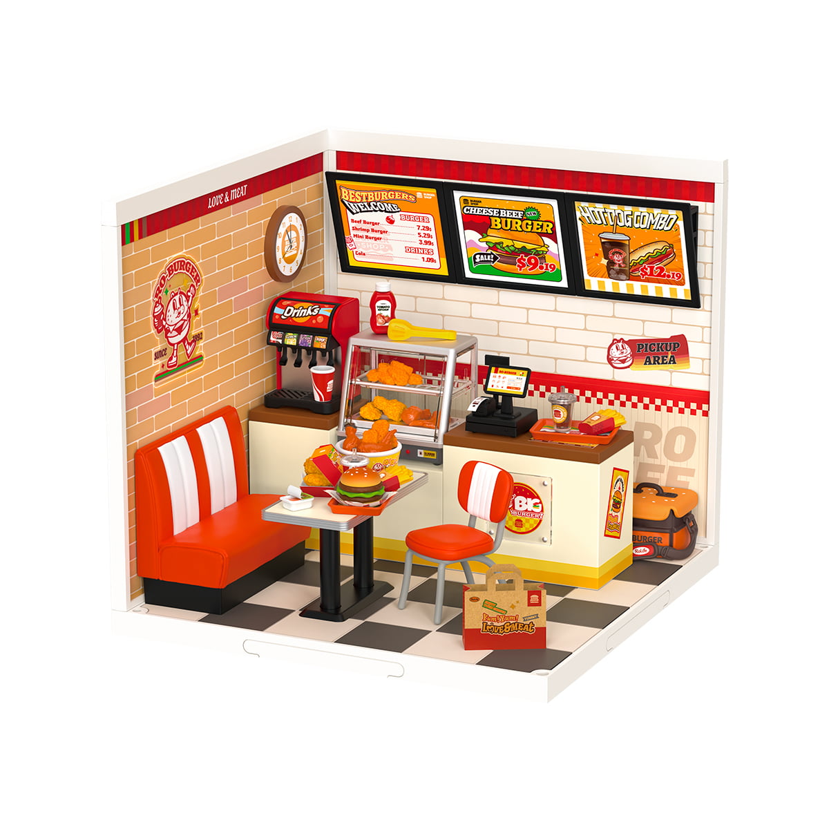 Casa Miniatura "Lanchonete Burgers Delícia" DIY (Faça Você Mesmo)