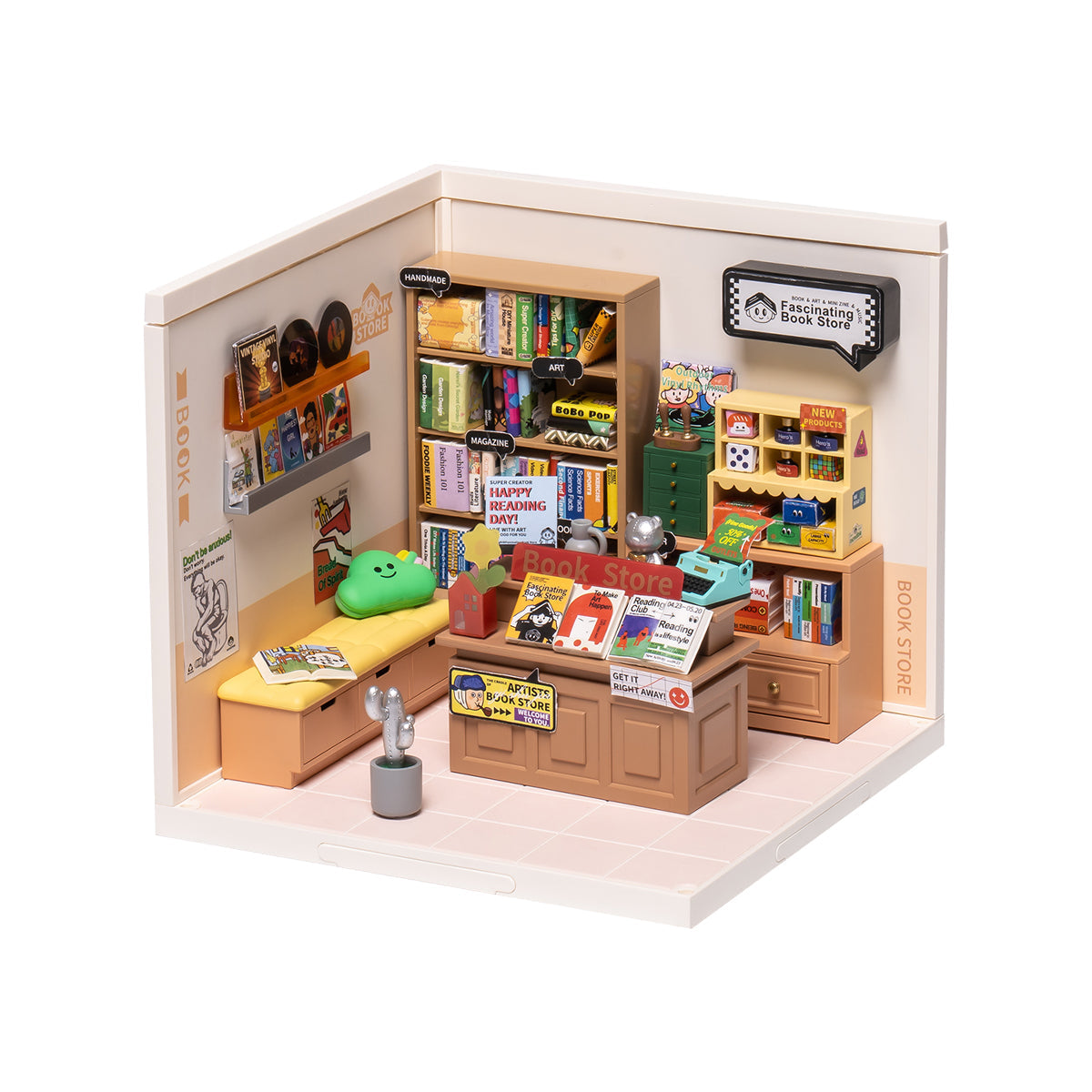 Casa Miniatura "Livraria Contemporânea" DIY (Faça Você Mesmo)
