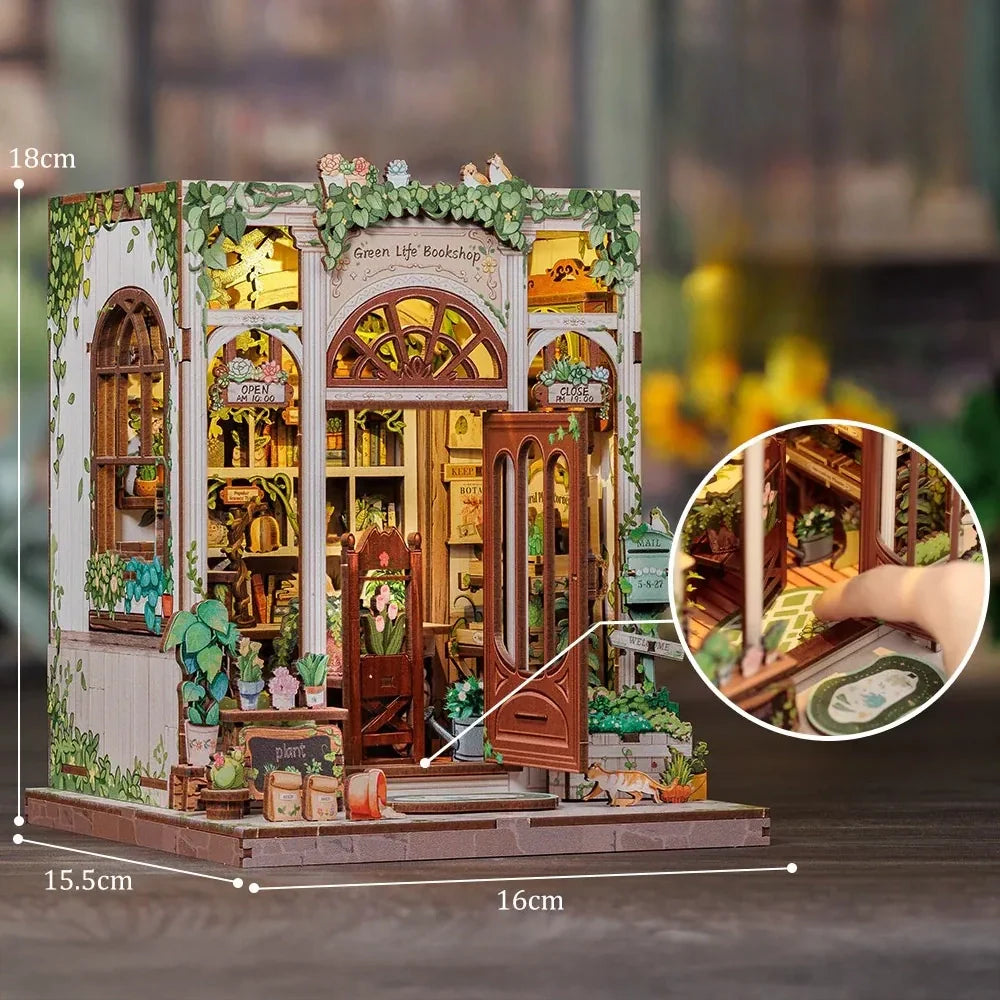 Casa Miniatura "Livraria de Plantas" DIY (Faça Você Mesmo)