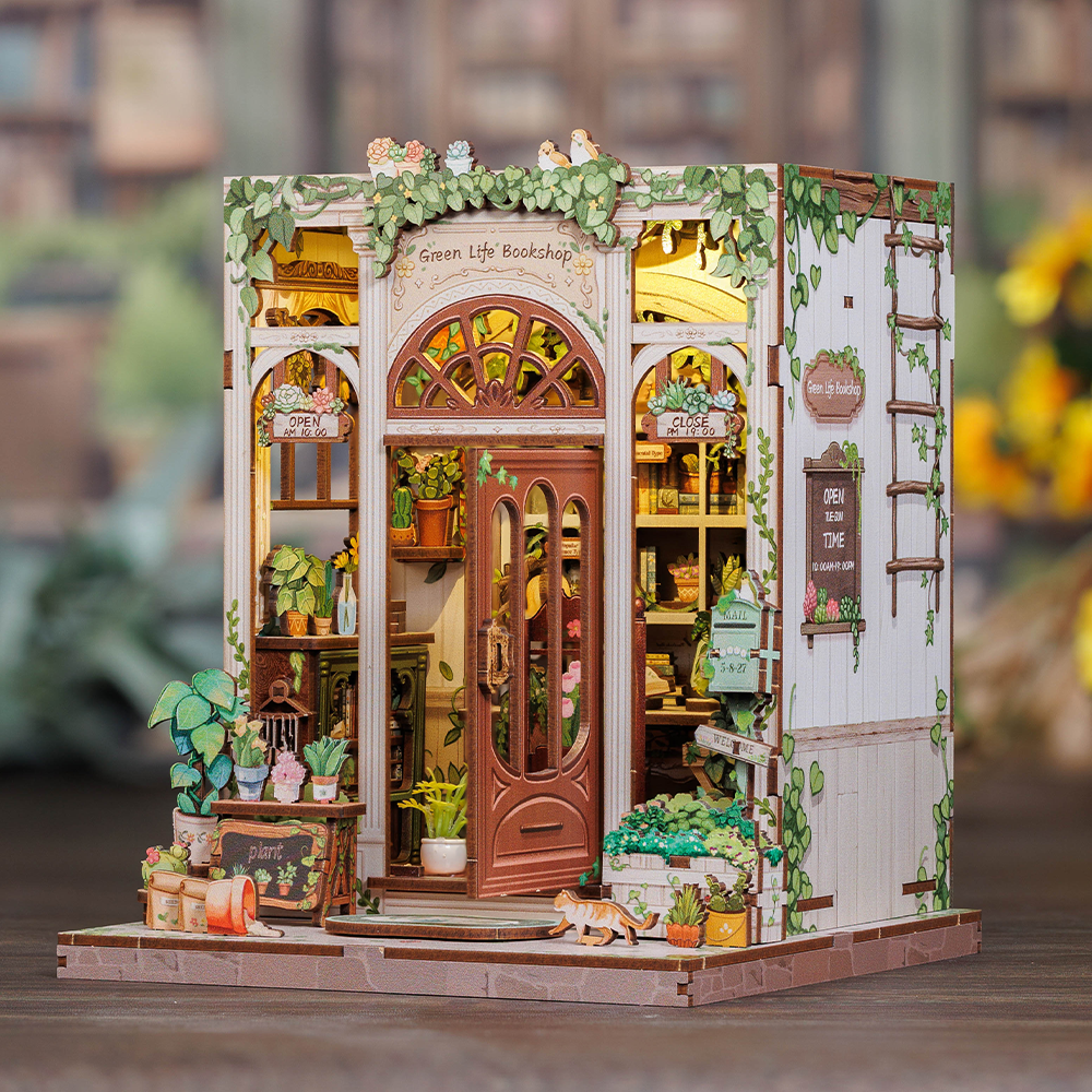 Casa Miniatura "Livraria de Plantas" DIY (Faça Você Mesmo)