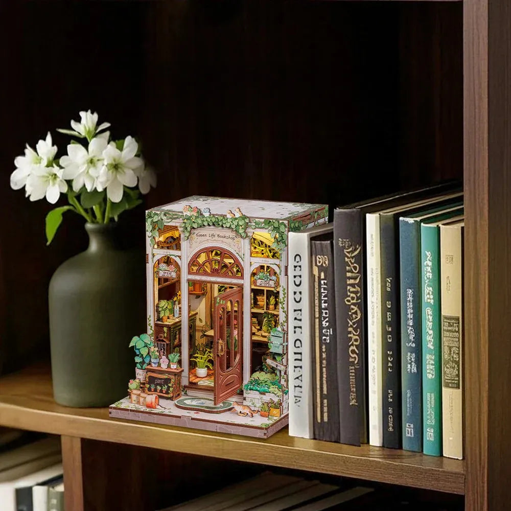 Casa Miniatura "Livraria de Plantas" DIY (Faça Você Mesmo)