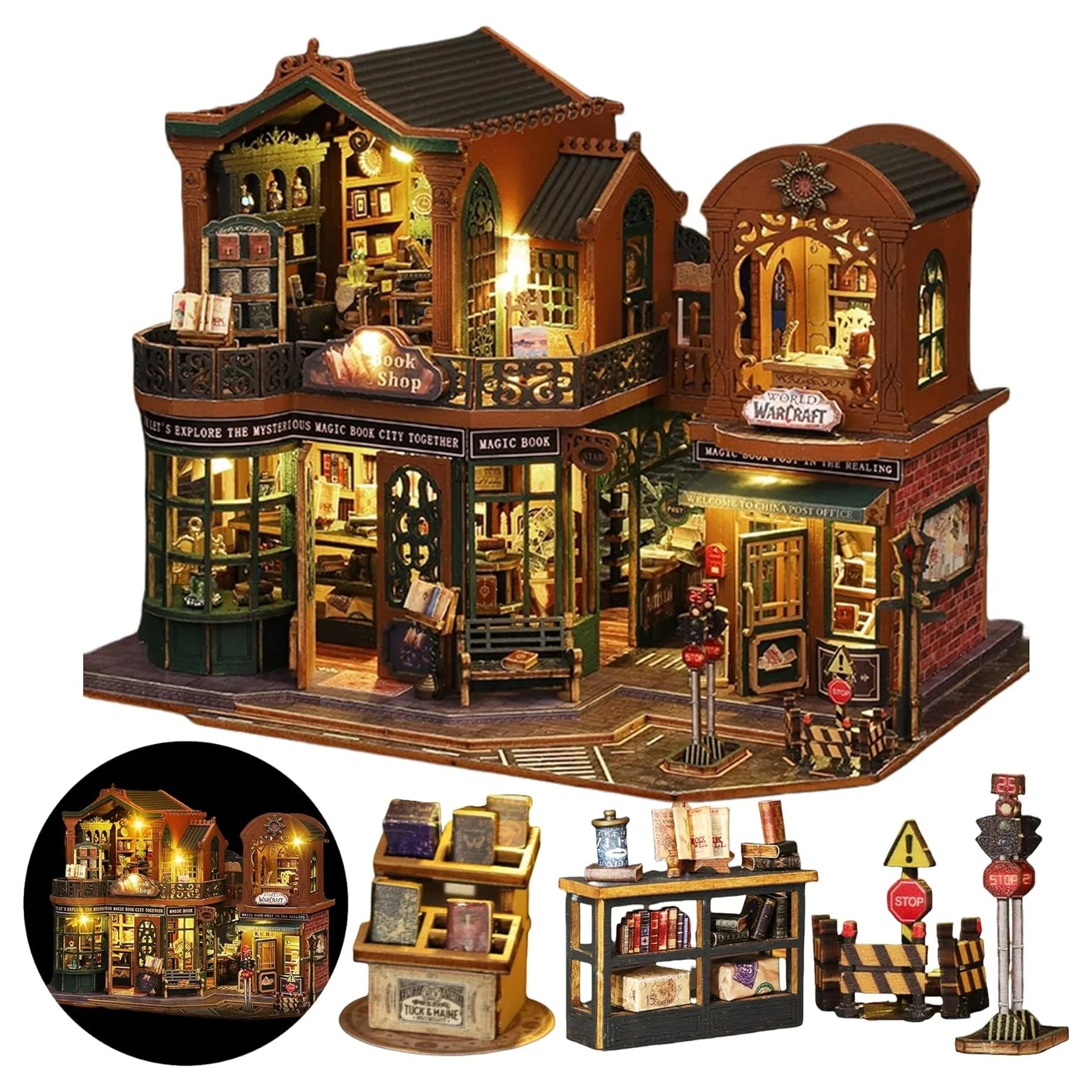 Casa Miniatura "Livraria do Entardecer" DIY (Faça Você Mesmo)