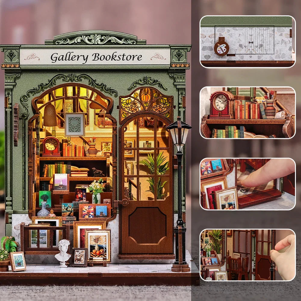 Casa Miniatura "Livraria Galeria" DIY (Faça Você Mesmo)