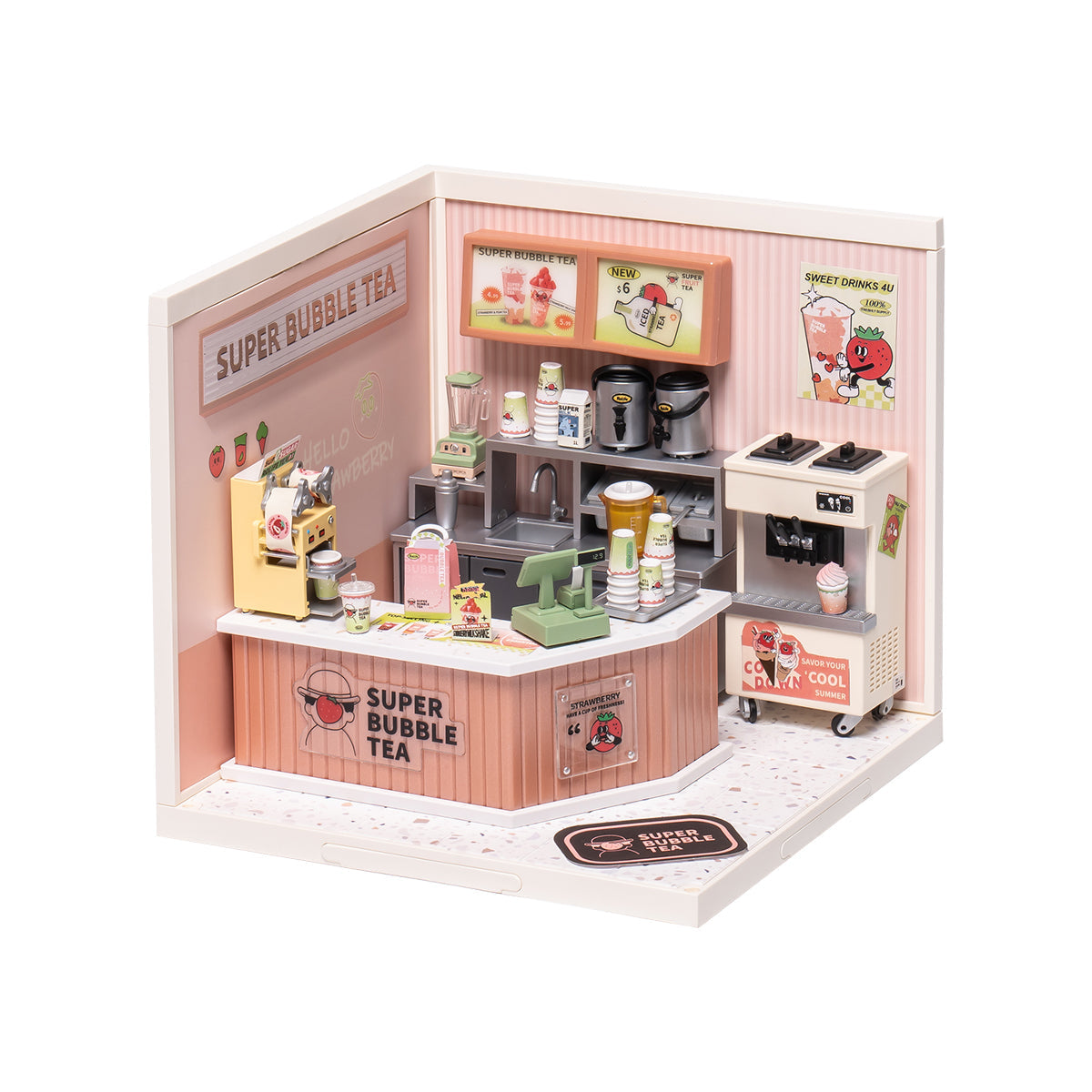 Casa Miniatura "Loja de Bubble Tea" DIY (Faça Você Mesmo)