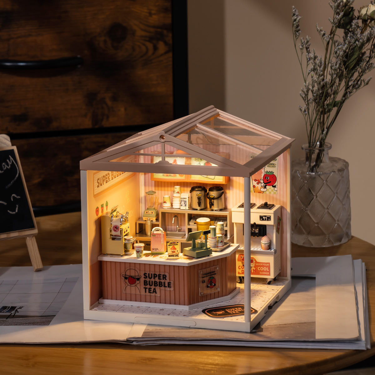 Casa Miniatura "Loja de Bubble Tea" DIY (Faça Você Mesmo)