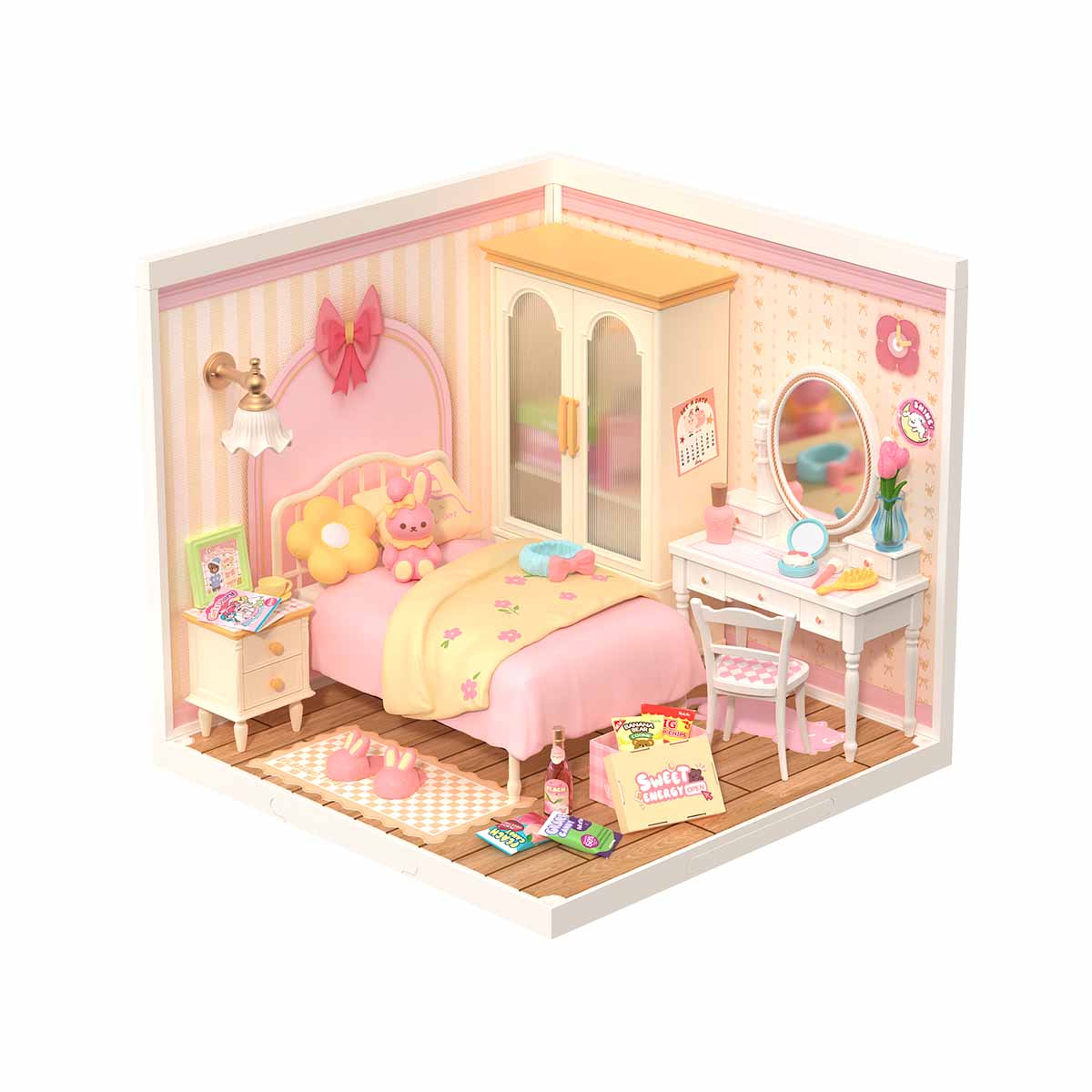 Casa Miniatura "O Encantador Quarto Rosa" DIY (Faça Você Mesmo)