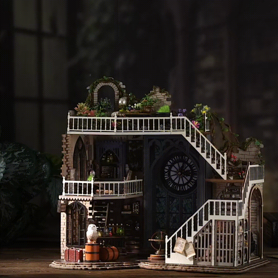 Casa Miniatura "Oficina de Feitiçaria Arcana" DIY (Faça Você Mesmo)
