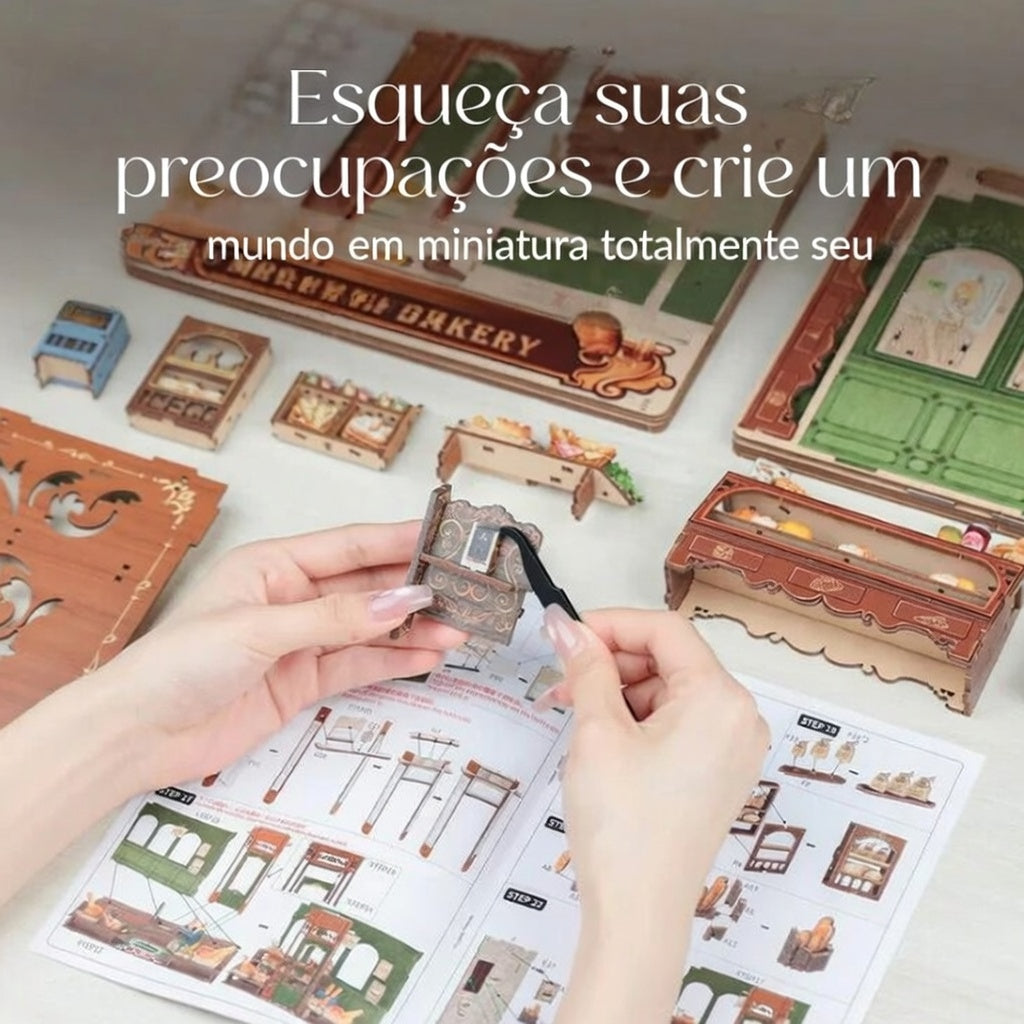 Casa Miniatura "Padaria da Senhora Hunt" DIY (Faça Você Mesmo)