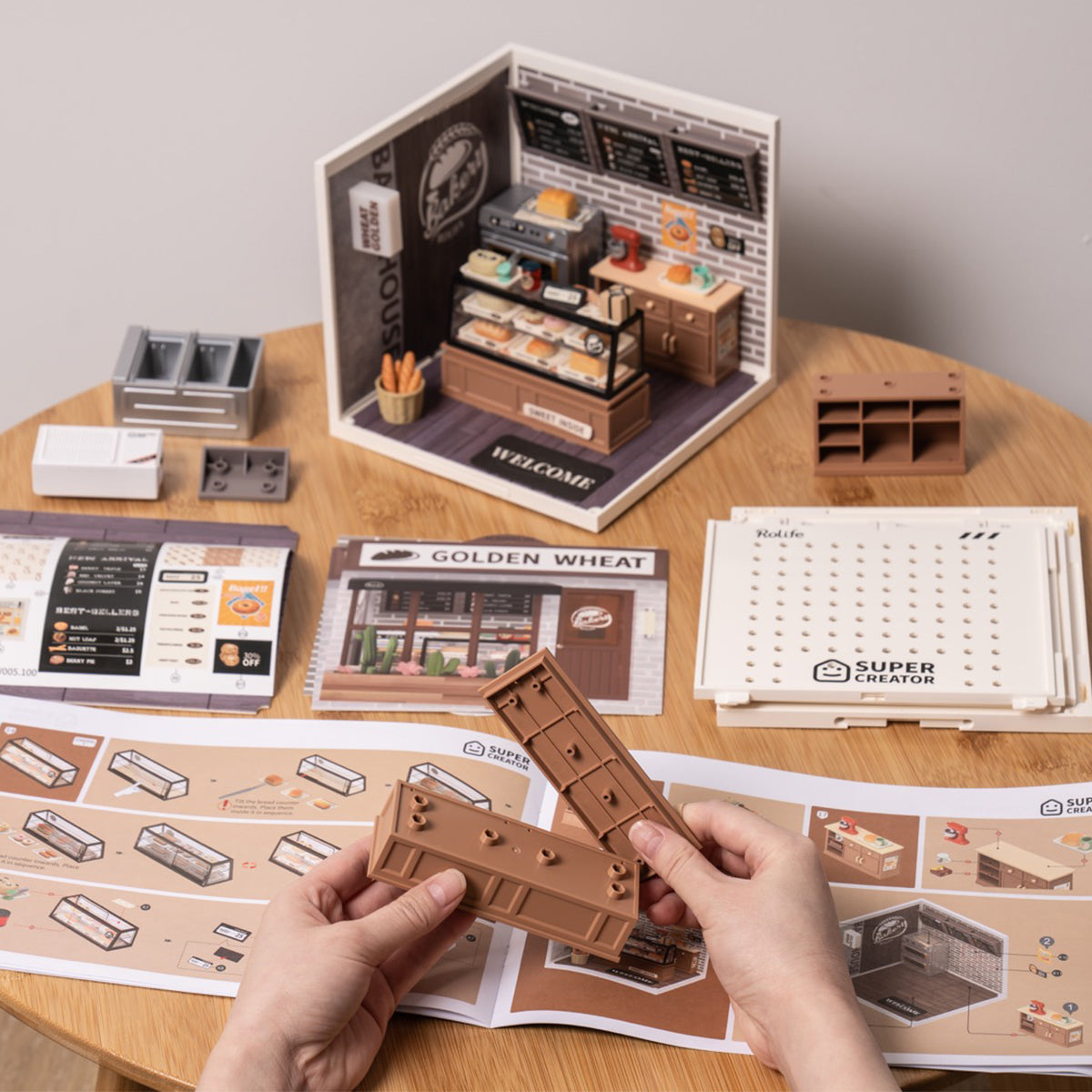 Casa Miniatura "Padaria Trigo Dourado" DIY (Faça Você Mesmo)
