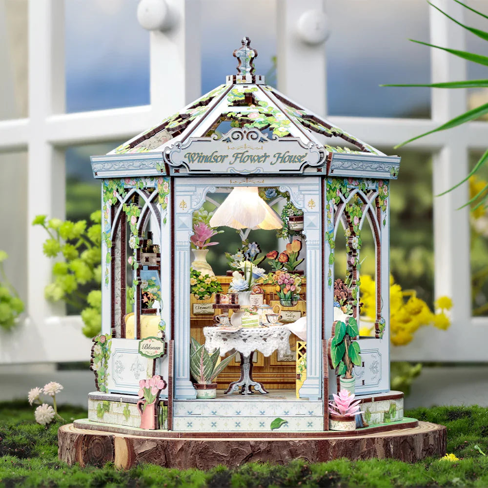 Casa Miniatura "Pavilhão de Jardim" DIY (Faça Você Mesmo)