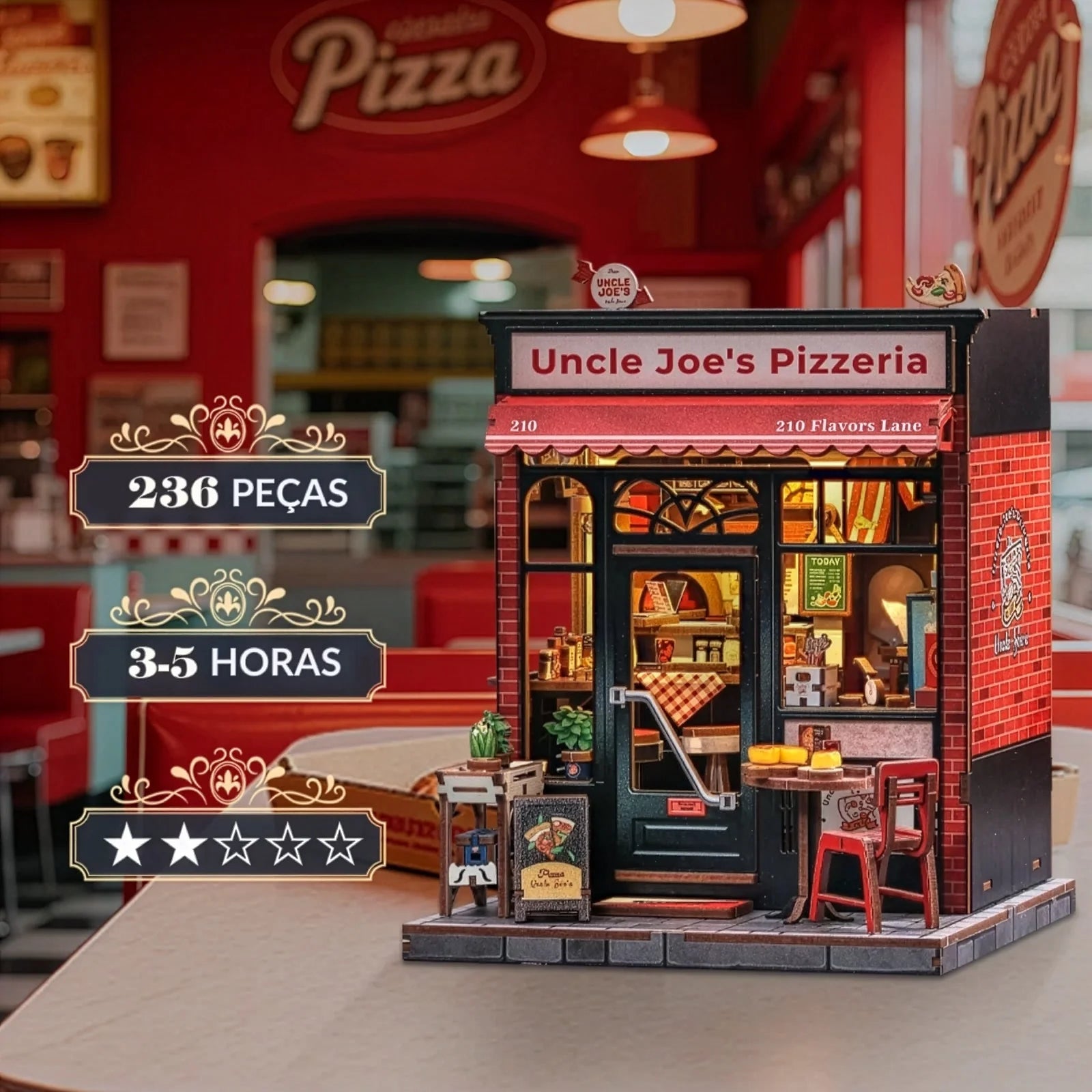 Casa Miniatura "Pizzaria do Tio Joe" DIY (Faça Você Mesmo)