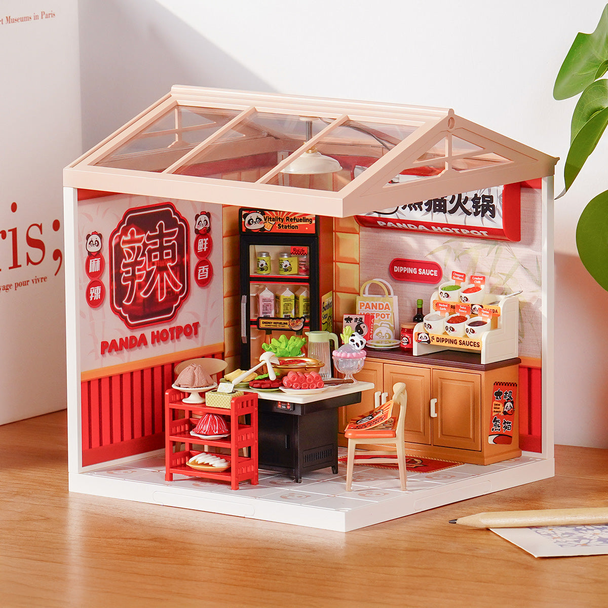 Casa Miniatura "Restaurante Panda Hot Pot" DIY (Faça Você Mesmo)
