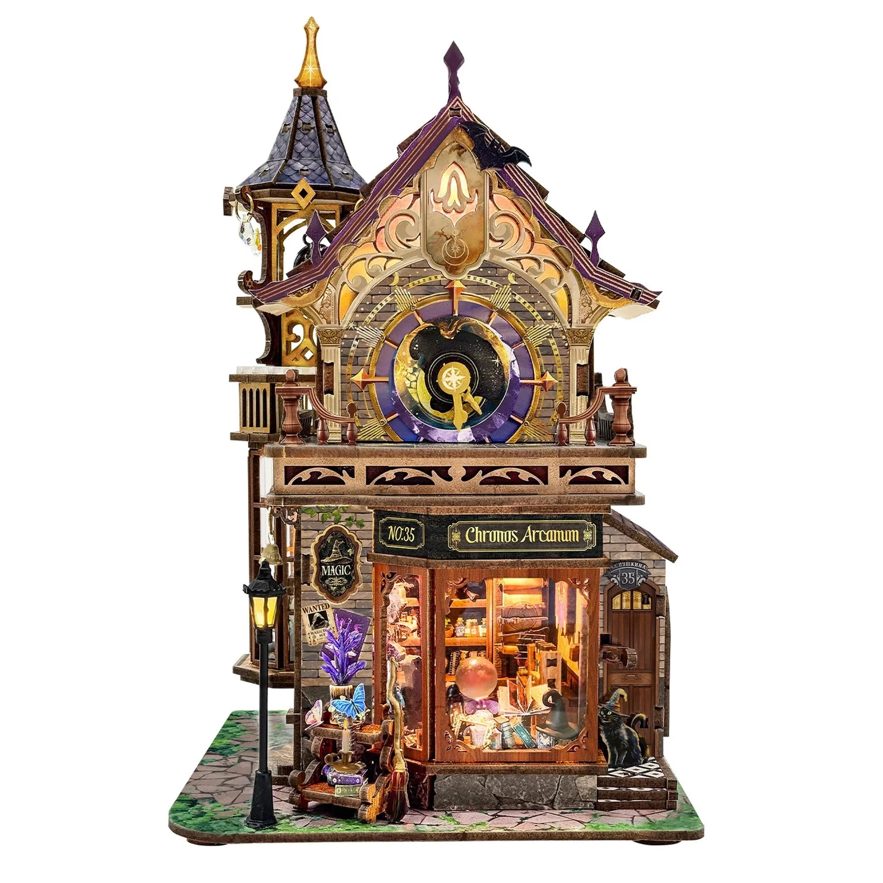 Casa Miniatura "Torre do Relógio Fantástico" DIY (Faça Você Mesmo)