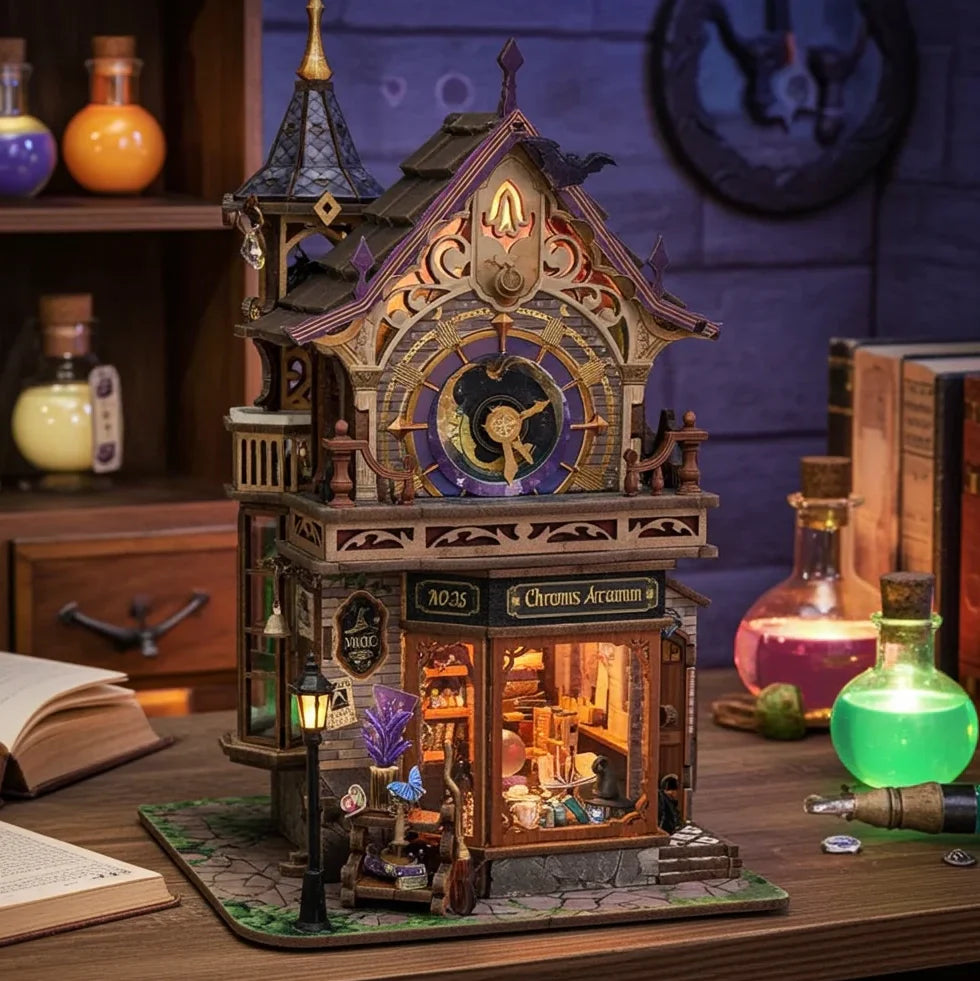 Casa Miniatura "Torre do Relógio Fantástico" DIY (Faça Você Mesmo)