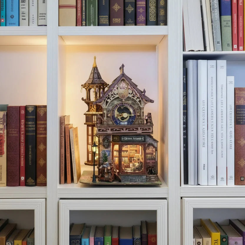 Casa Miniatura "Torre do Relógio Fantástico" DIY (Faça Você Mesmo)