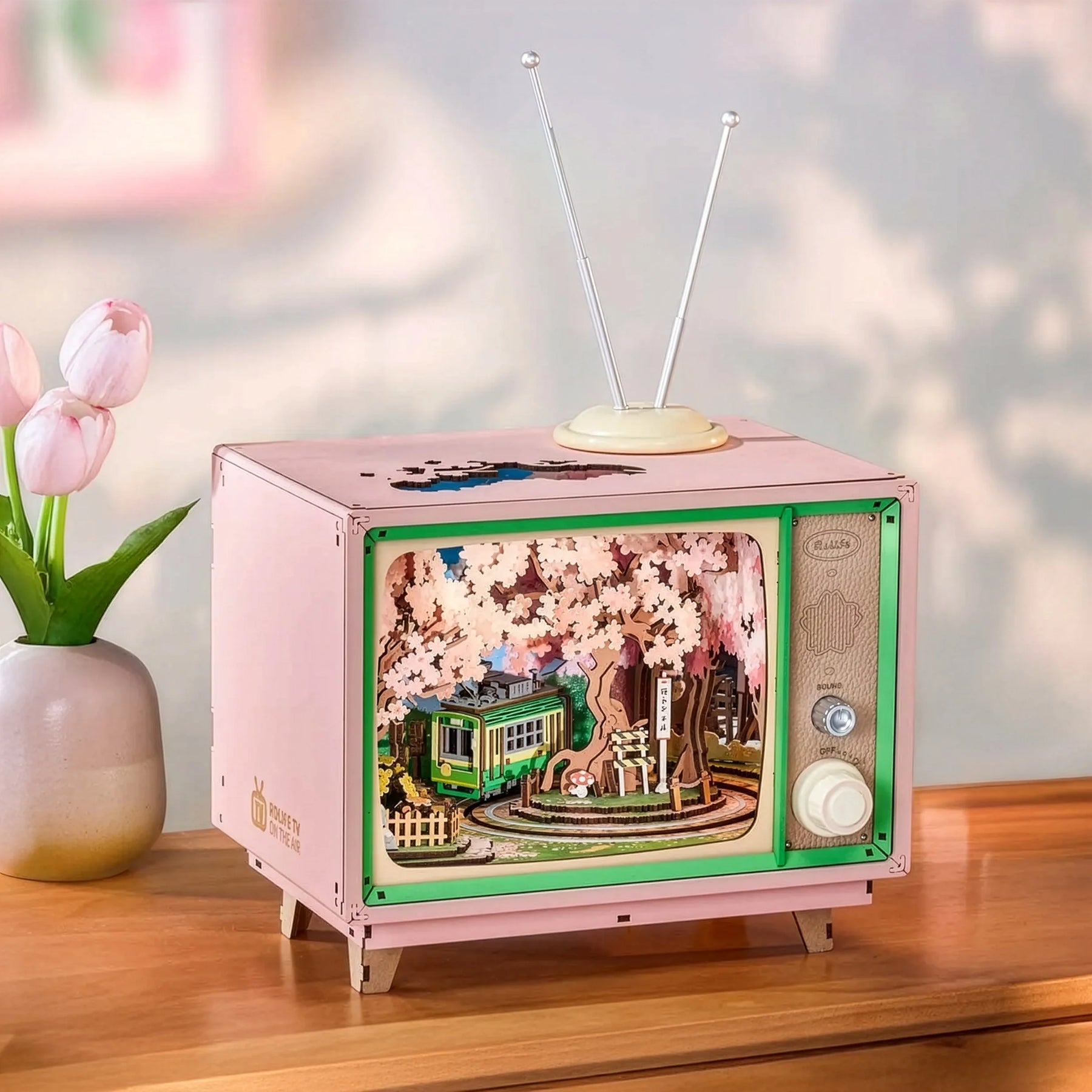 Quebra-cabeça 3D "Caixa Musical Trem das Flores de Cerejeira"