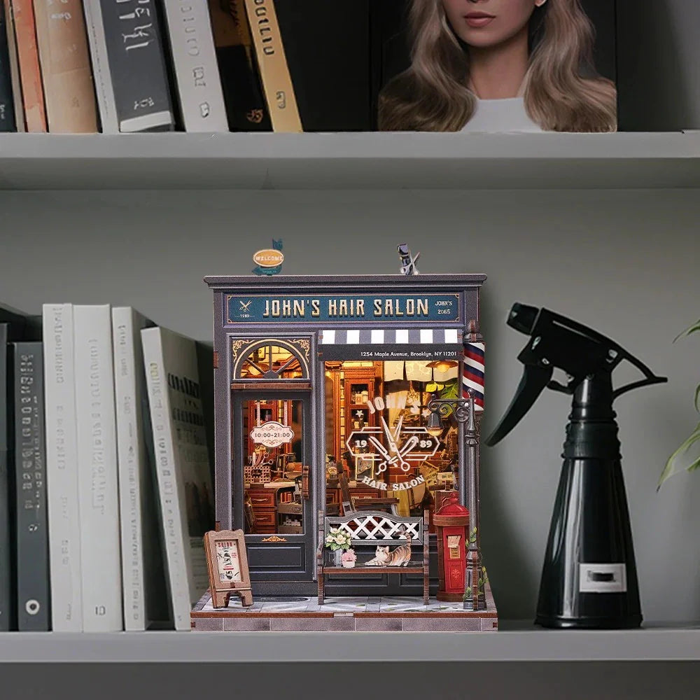 Casa Miniatura "A Barbearia do John" DIY (Faça Você Mesmo)