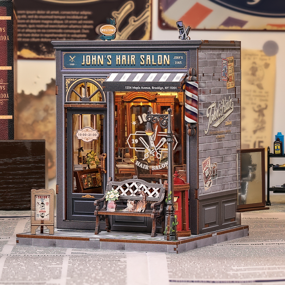 Casa Miniatura "A Barbearia do John" DIY (Faça Você Mesmo)
