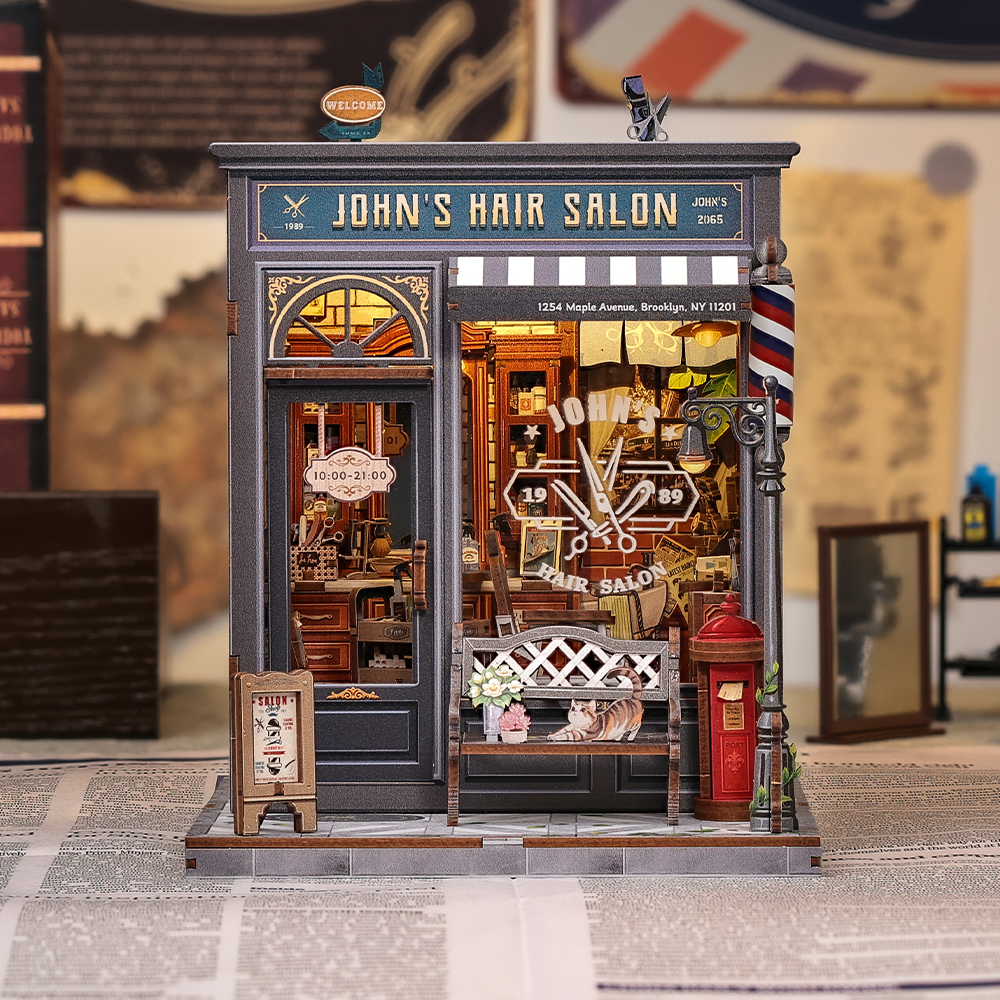 Casa Miniatura "A Barbearia do John" DIY (Faça Você Mesmo)