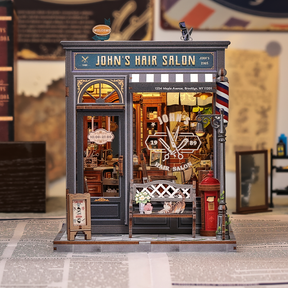 Casa Miniatura "A Barbearia do John" DIY (Faça Você Mesmo)
