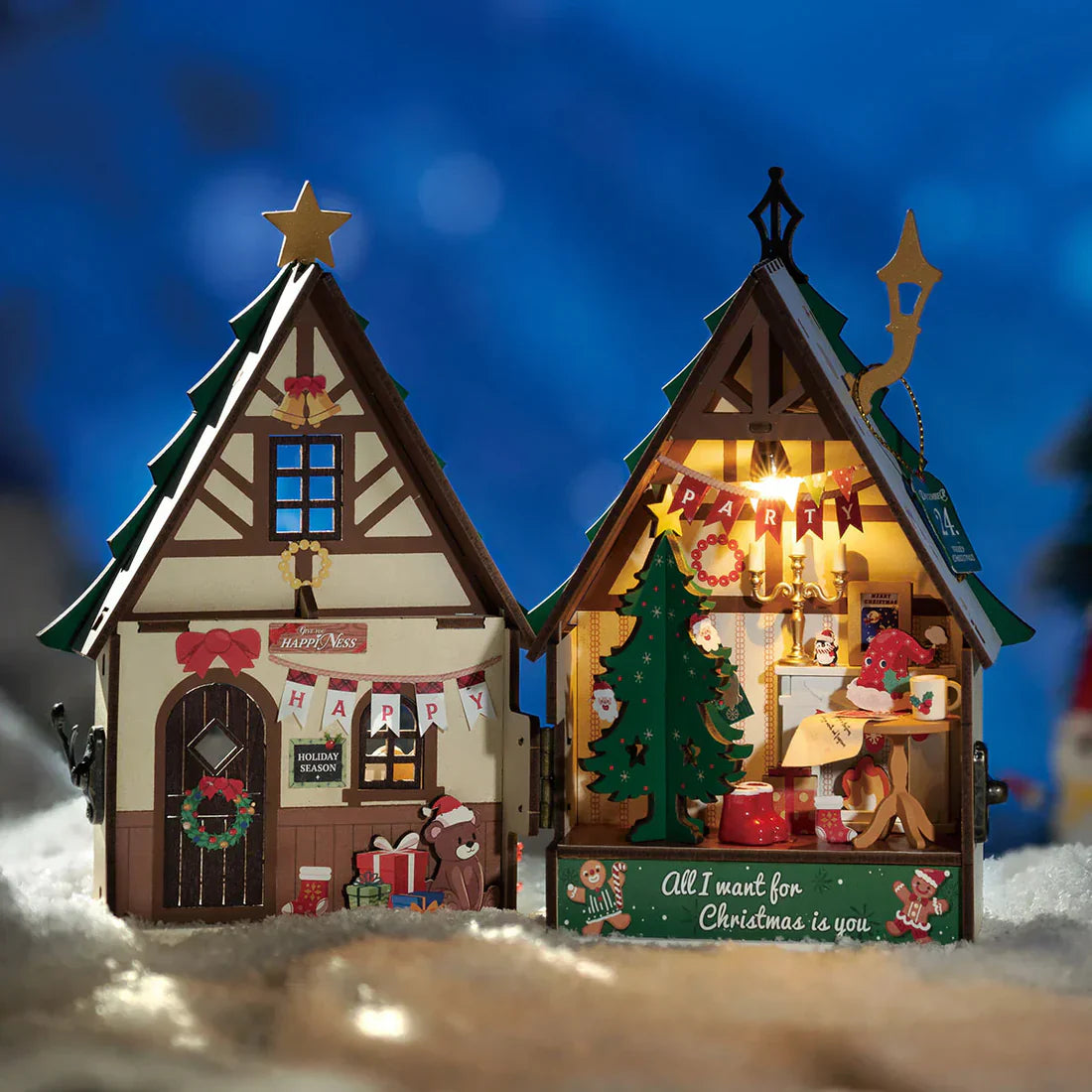Casa Miniatura "Aconchego de Natal" DIY (Faça Você Mesmo)